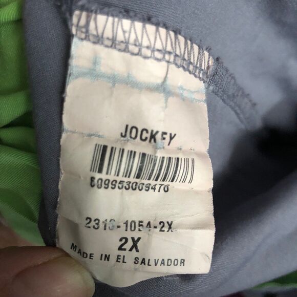 Jockey Relaxed Fit Drawstring Scrub Pants in Pewter w/Lime Green Detail 2X - Picture 7 of 7